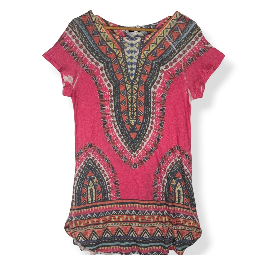 Blush Tunic Top Size 1X Vintage Y2K Tribal Knit Indie Hippie Eclectic Festival